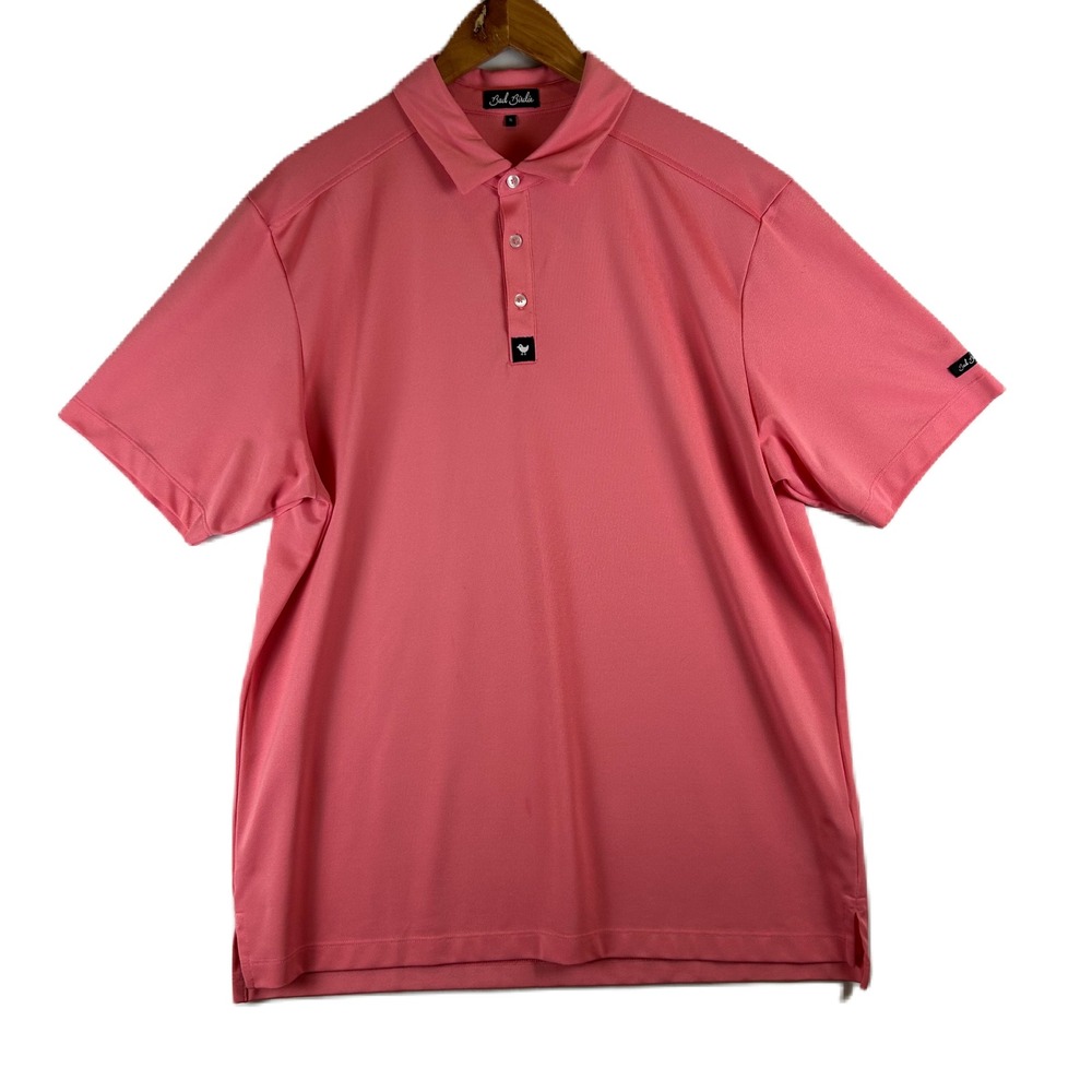 Bad Birdie Mens Performance Golf Polo Shirt Pink Short Sleeve XL